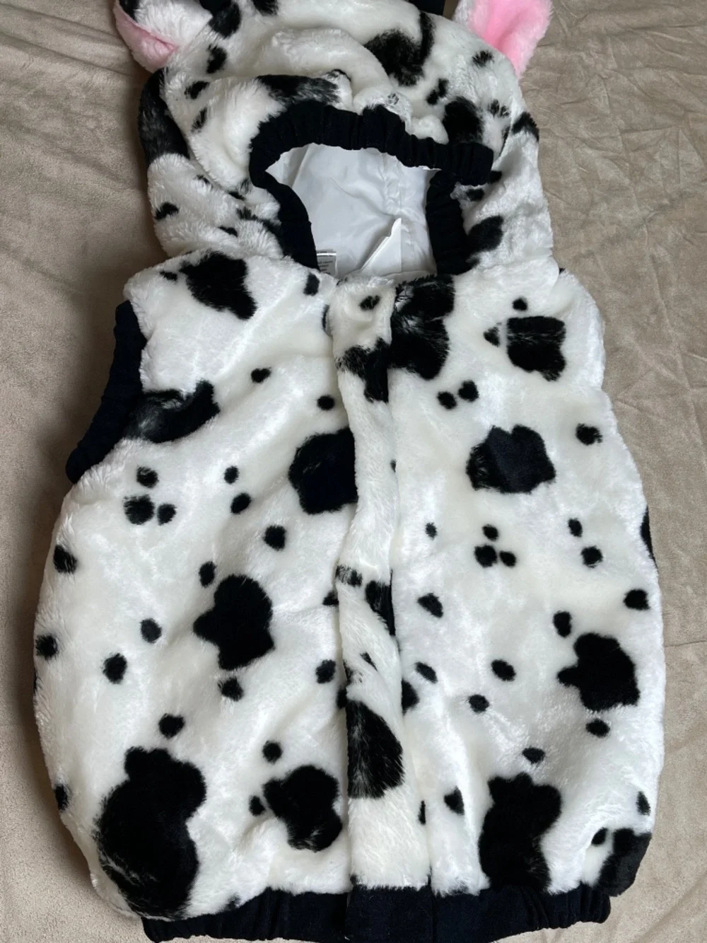 Celebration Halloween Cow Costume Padded Black White 12-24 Months